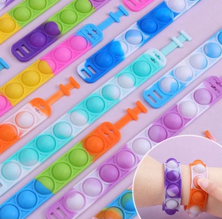 Press Bubble Wrist Band, Pop Bracelet Fidget Toy, Colorful Silicon Bracelet For Kids Press Bubble Wrist Band, Pop Bracelet Fidget Toy, Colorful Silicon Bracelet For Kids